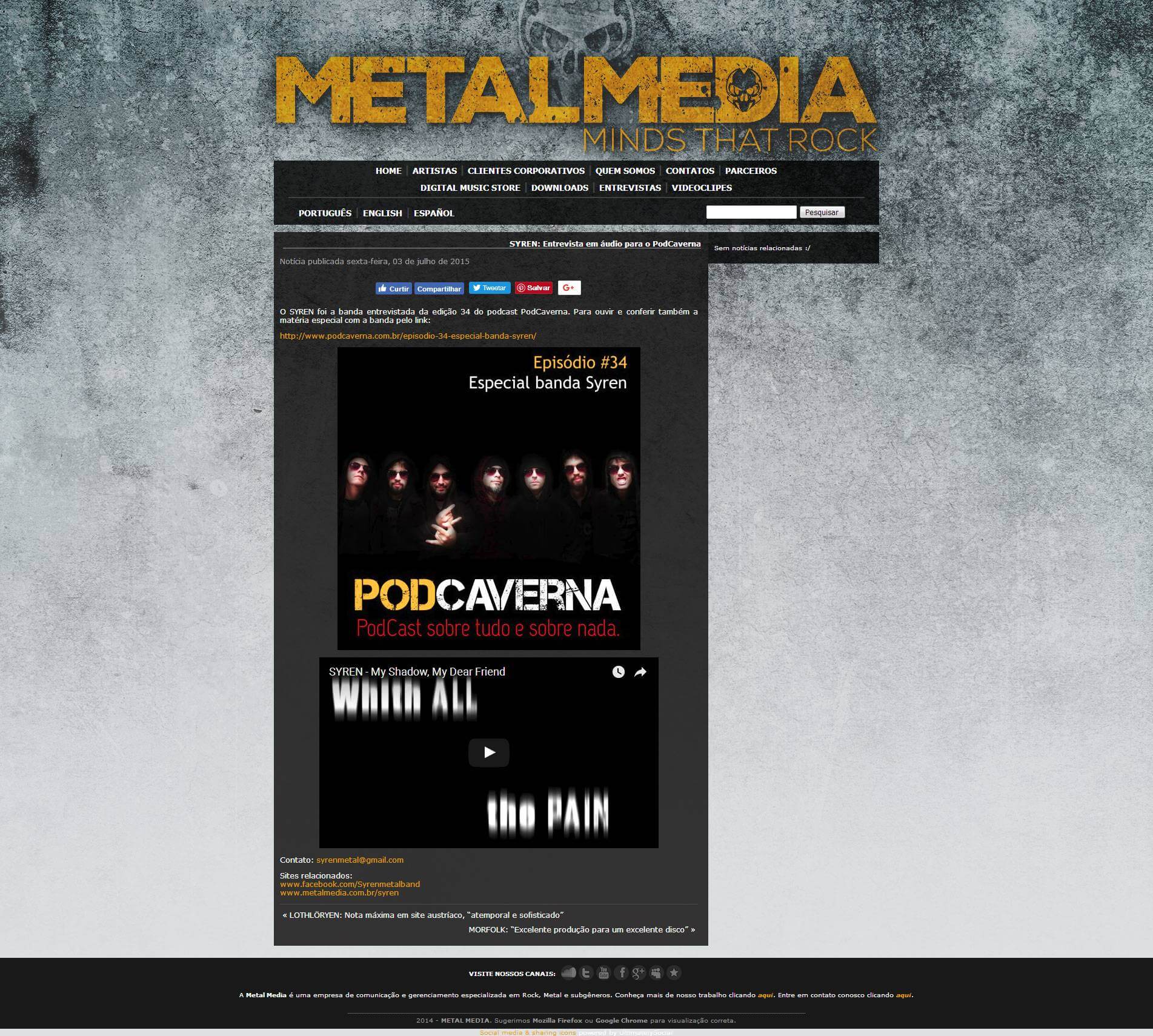 Site MetalMedia - sexta-feira, 03 de julho de 2015